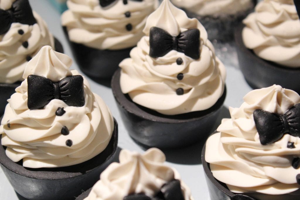 Sea of Black Tie Soap Cupcakes